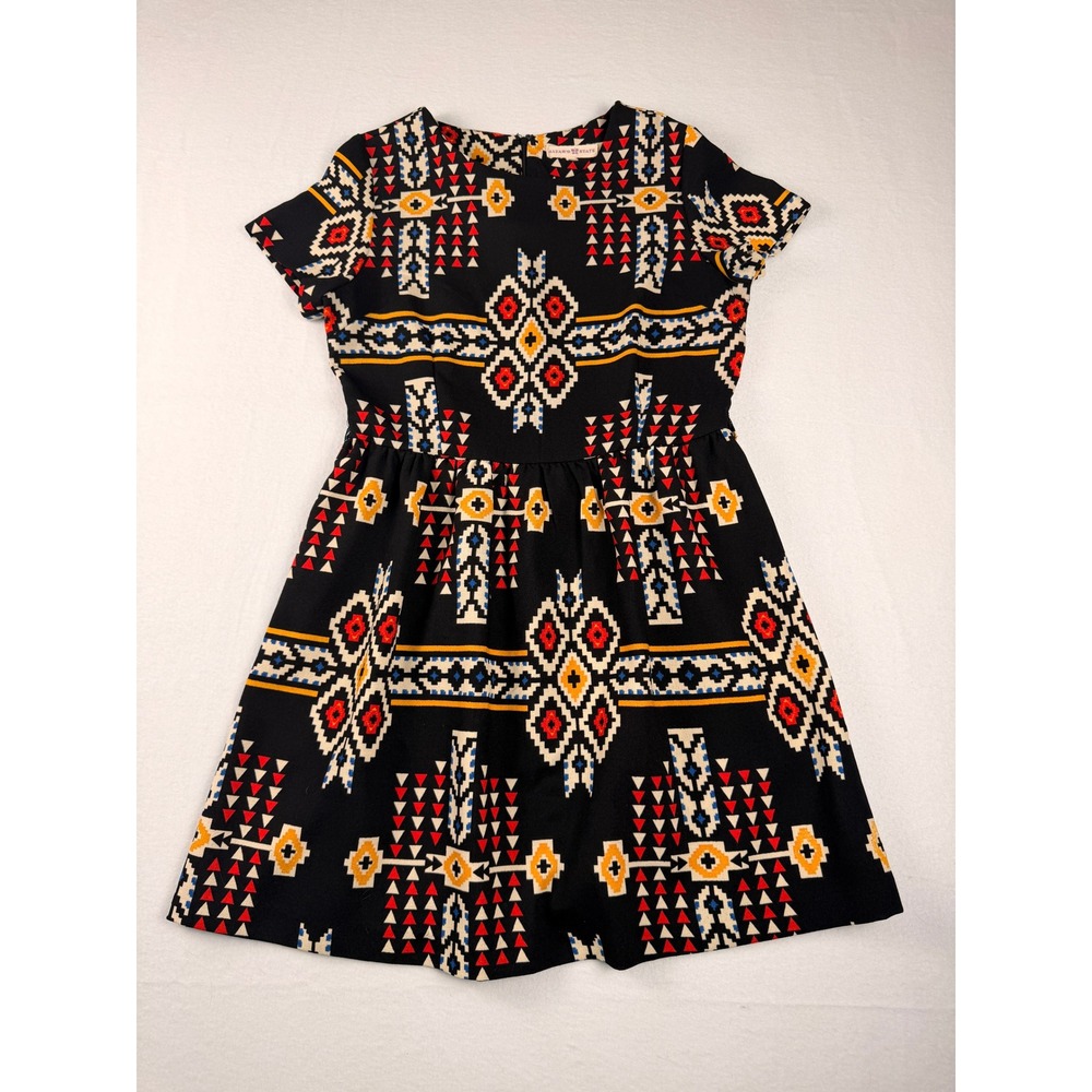 Altar'd State Southwestern‎ Geometric Print Mini Dress Black Red Yellow 92106